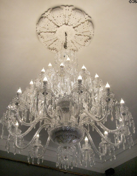 Waterford glass chandelier at Bishop's Palace. Waterford, Ireland.