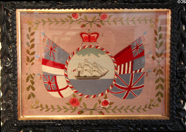 Wool art made by Royal Navy sailor Patrick Kennedy of Waterford during World War I at Bishop's Palace. Waterford, Ireland.