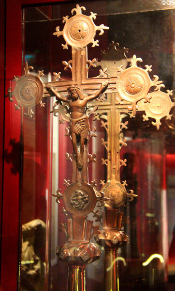 Waterford processional cross (c1450) at Museum of Treasures. Waterford, Ireland.