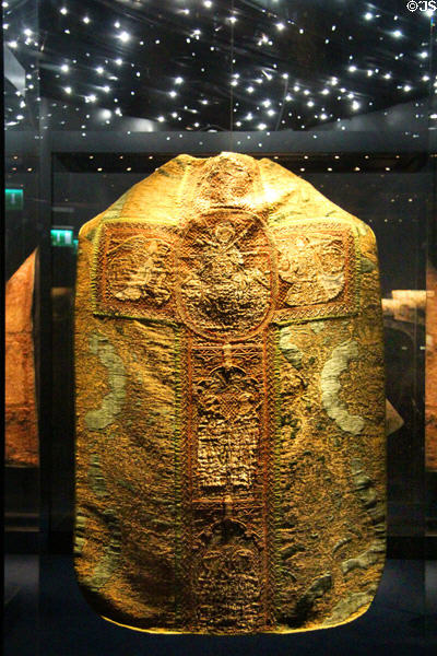 Medieval vestment discovered (1773) during demolition of old cathedral at Museum of Treasures. Waterford, Ireland.