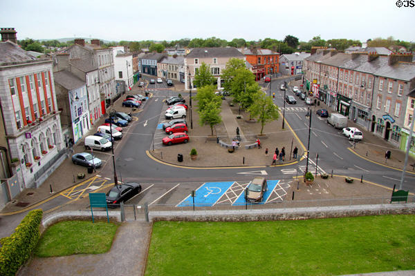 Town square viewed from Desmond Castle. Newcastle West, Ireland.