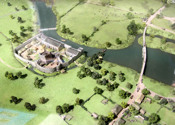 Model of how Desmond Castle may have looked (c1500) before its destruction. Adare, Ireland.