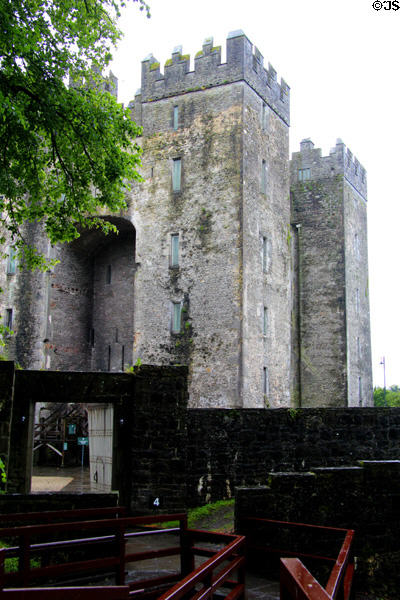 Square towers of Bunratty Castle. County Clare, Ireland.