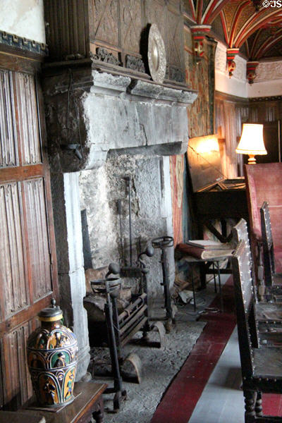 Fireplace in South Solar in Bunratty Castle. County Clare, Ireland.