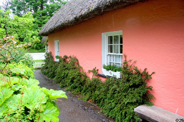 Side of Golden Vale Farmhouse at Bunratty Castle & Folk Park. County Clare, Ireland.