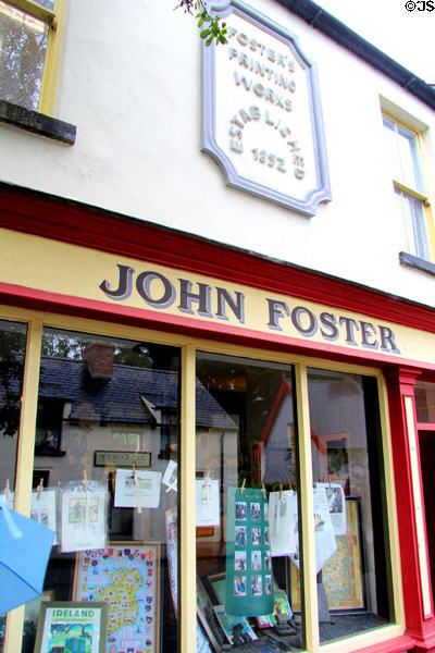 Foster's Printworks shop (1852) at Bunratty Castle & Folk Park. County Clare, Ireland.