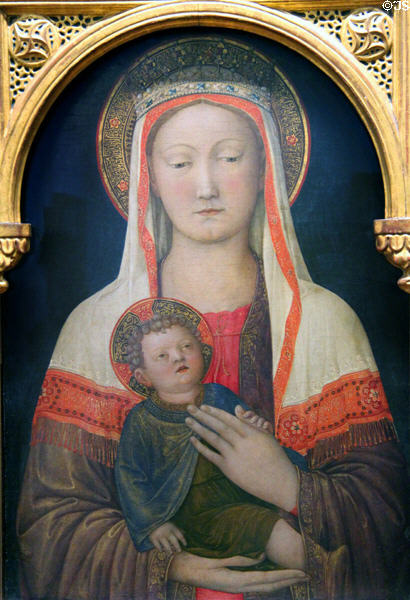 Madonna & Child painting (c1450) by Jacopo Bellini at Uffizi Gallery. Florence, Italy.