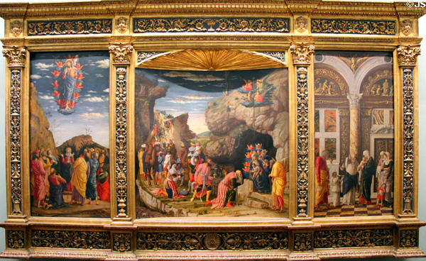 Scenes from the Life of Christ painting (c1463-4) by Andrea Mantegna at Uffizi Gallery. Florence, Italy.