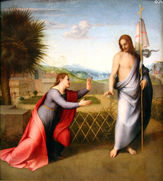 Noli me tangere painting (c1509-10) by Andrea del Sarto (aka Andrea d'Agnolo) at Uffizi Gallery. Florence, Italy.