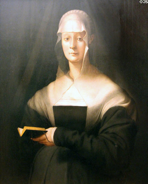 Portrait of Maria Salviati (1540) by Pontormo (aka Jacopo Carrucci) at Uffizi Gallery. Florence, Italy.