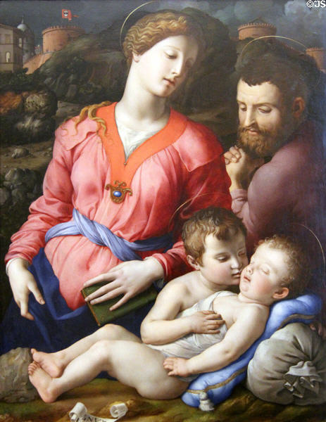 Return from Egypt painting (c1540) by Bronzino at Uffizi Gallery. Florence, Italy.