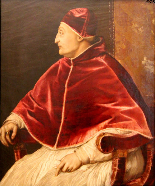 Portrait of Pope Sixtus IV (1545-6) by Titian (aka Tiziano Vecellio) at Uffizi Gallery. Florence, Italy.