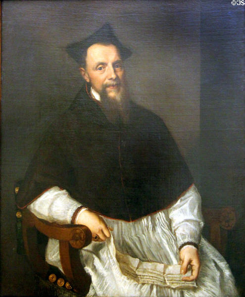 Portrait of Bishop Ludovico Beccadelli (1552) by Titian (aka Tiziano Vecellio) at Uffizi Gallery. Florence, Italy.
