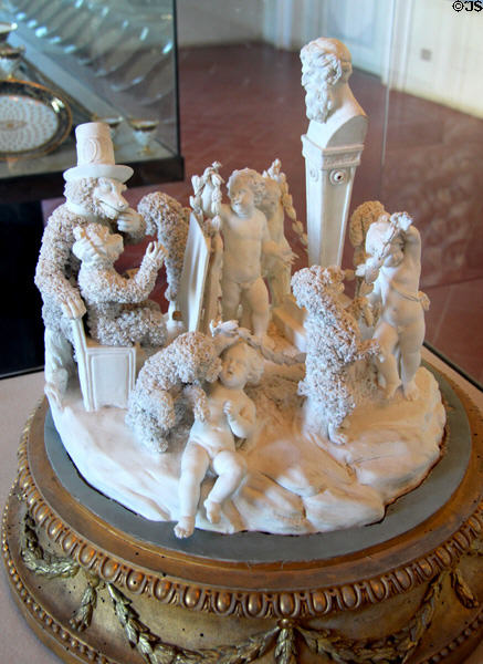 School of bears porcelain sculpture (c1785) by Naples Royal Porcelain Manufactory at Pitti Palace Ceramics Museum. Florence, Italy.
