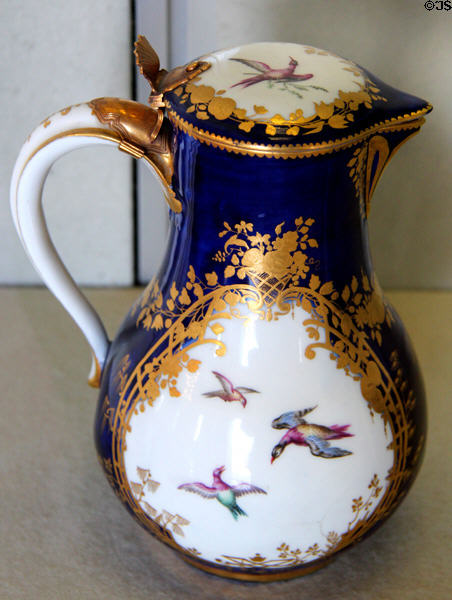 Vincennes porcelain coffee pot (1750-6) at Pitti Palace Ceramics Museum. Florence, Italy.