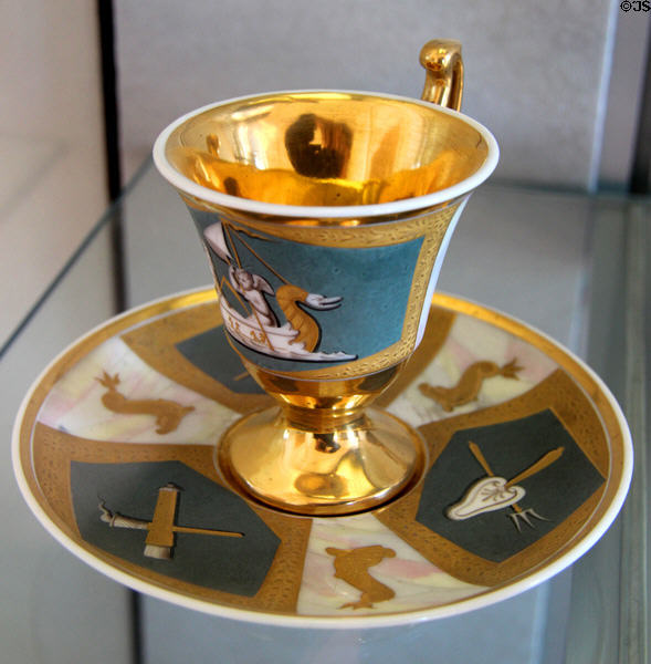 Vienna (?) porcelain cup & saucer (1800-10) at Pitti Palace Ceramics Museum. Florence, Italy.