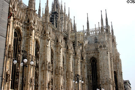 South facade of Duomo. Milan, Italy.