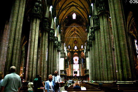 Interior of Duomo. Milan, Italy.