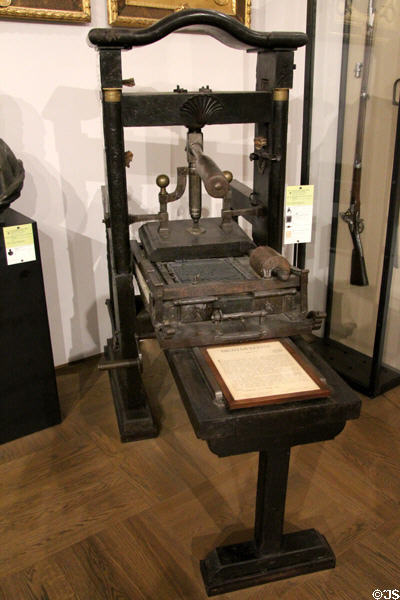 Printing press used during Italian revolutions of 1821 at Risorgimento Museum. Turin, Italy.