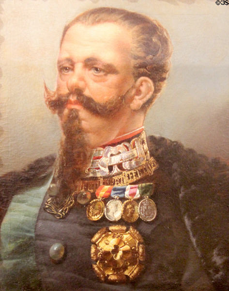 Portrait of Vittorio Emanuele II (third quarter 19thC) by G. Induno at Risorgimento Museum. Turin, Italy.