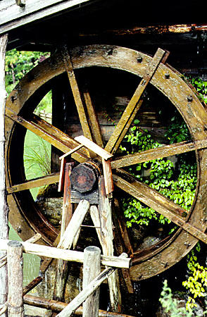 Water wheel in the Hida Folk Village, Takayama. Japan.