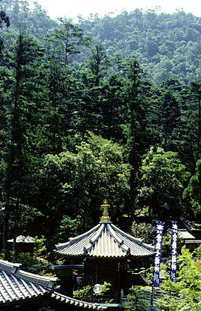 Daishoin temple surrounded by forest in Miya-jima. Japan.