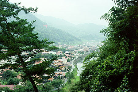Arial view of Tsuwano. Japan.