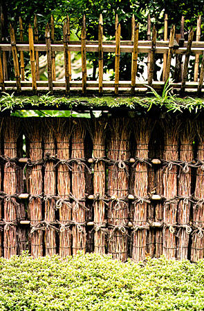 Bamboo and reed fence in Kyoto. Japan.