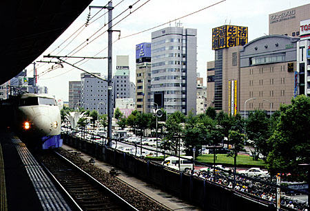 Shinkansen bullet train at Nagoya. Japan.