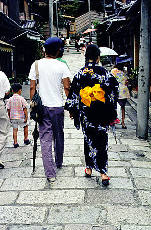 Woman in a Kimono in Kyoto. Japan.