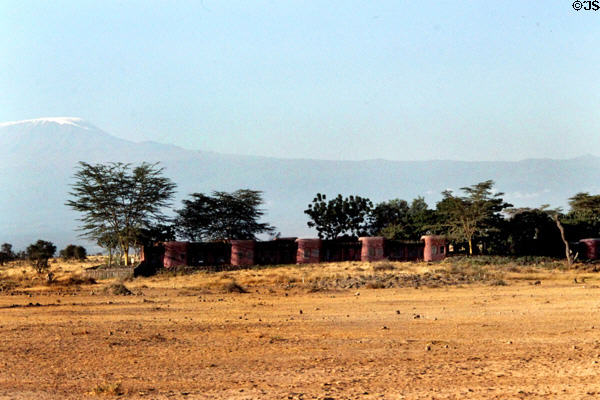 Serena Lodge mimics native architecture in Amboseli National Park. Kenya.