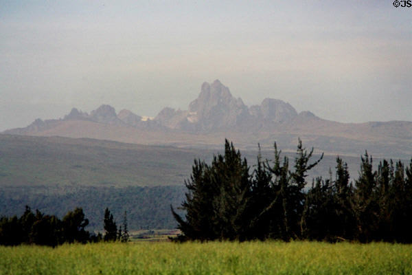 Peaks of Mount Kenya, tallest mountain in Kenya.