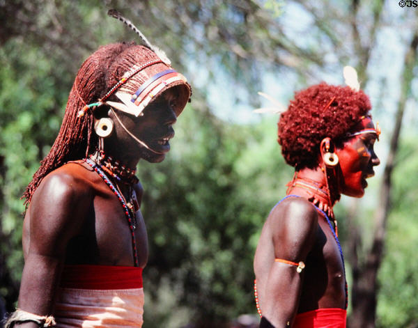 Male Samburu dancers. Kenya.