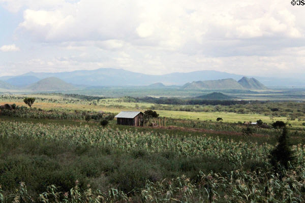 Farming landscape of Great Rift Valley, North of Nairobi. Kenya.