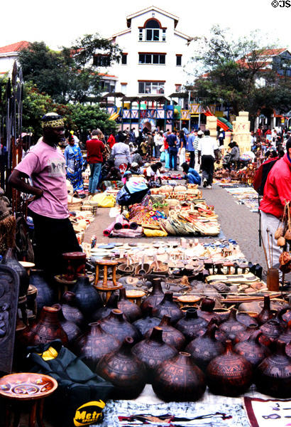 Weekly crafts market in a shopping center in diplomatic district. Kenya.
