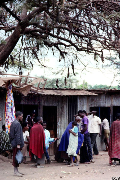 Kenyan country village scene. Kenya.