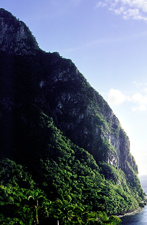 Petit Piton seen from the Stonefield Estate near Soufrière. St Lucia.