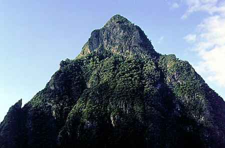 Petit Piton seen from the Stonefield Estate near Soufrière. St Lucia.