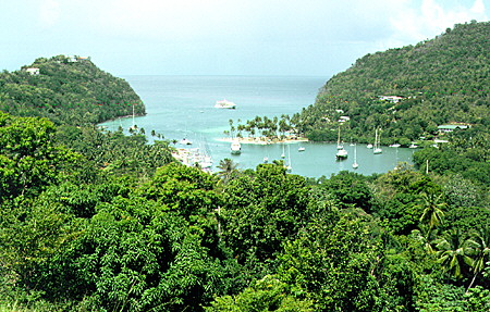 Marigot Bay on the Caribbean is most picturesque in St Lucia.