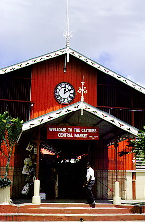 The Castries Central Market entrance. St Lucia.