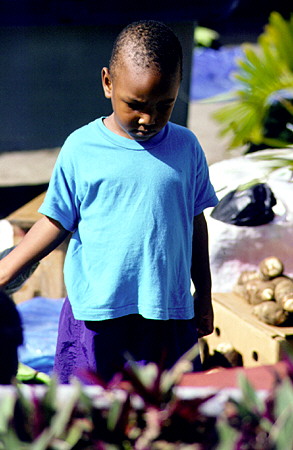Child at Castries Market. St Lucia.