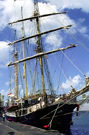 Barquentine Atlantis, often seen in Castries Port on Fridays. St Lucia.