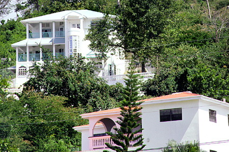 Elegant homes in the hills above Rodney Bay. St Lucia.