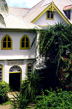 Howelton House, a Victorian mansion, now the workshop and store of Caribelle Batik on Morne Fortune. St Lucia.