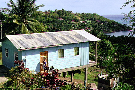 House overlooking Laborie Bay. St Lucia.