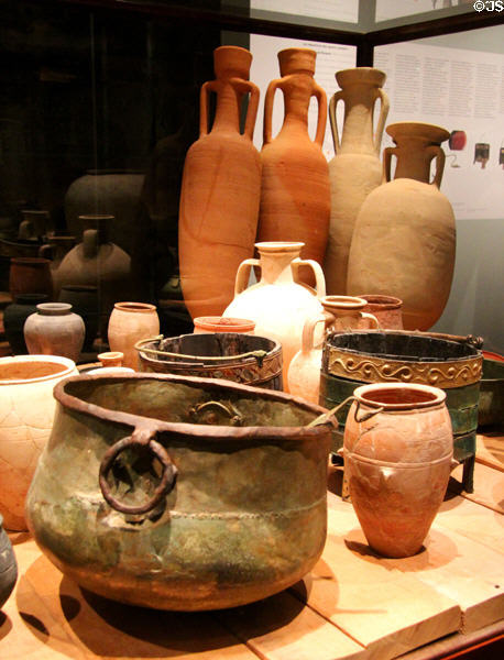 Goods from late Iron Age funerary chamber (30-20 BCE) at National Museum of History & Art. Luxembourg, Luxembourg.
