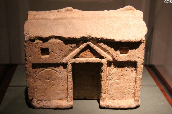 House model (2ndC) from Gallo-Roman village of Titelberg in what is now Luxembourg, perhaps used as sanctuary for domestic Gods at National Museum of History & Art. Luxembourg, Luxembourg.