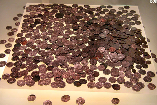 Treasure of Titelberg (273 CE) 615 Celtic coins found in Celtic settlement of same name in what is now Luxembourg at National Museum of History & Art. Luxembourg, Luxembourg.