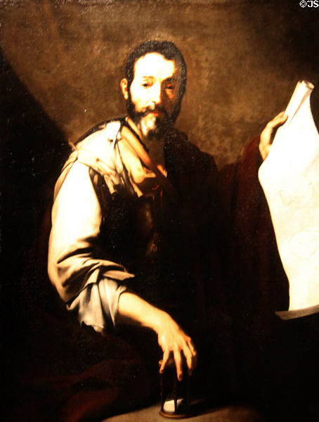 Thales painting (1st half 17thC) by José de Ribera at National Museum of History & Art. Luxembourg, Luxembourg.