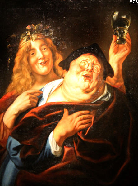 Bacchus & Follower painting (after 1645) by Jacob Jordaens at National Museum of History & Art. Luxembourg, Luxembourg.
